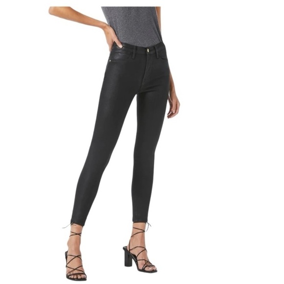 Frame Le High Skinny Coated Noir Jeans - Picture 2 of 8